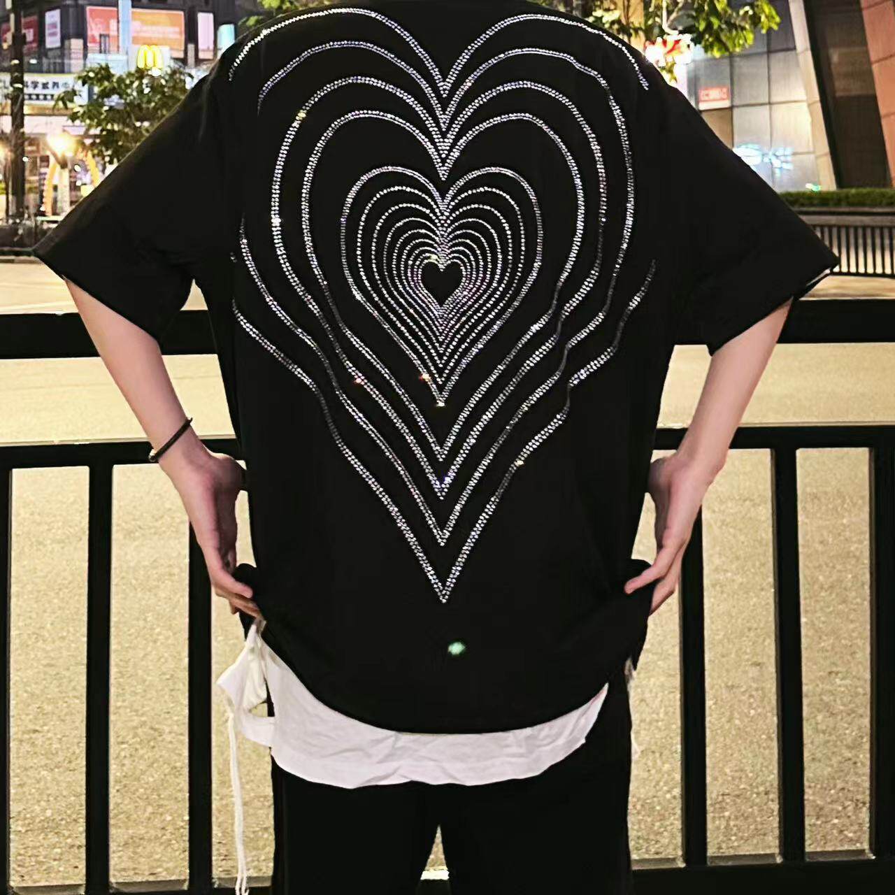 エンドレスハート ラインストーン ヘビーウェイト プレミアムTシャツ dp1020