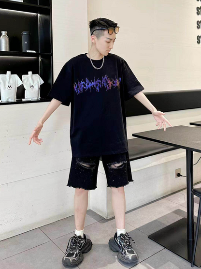 サンダー ラインストーン プレミアムTシャツ　dp1014