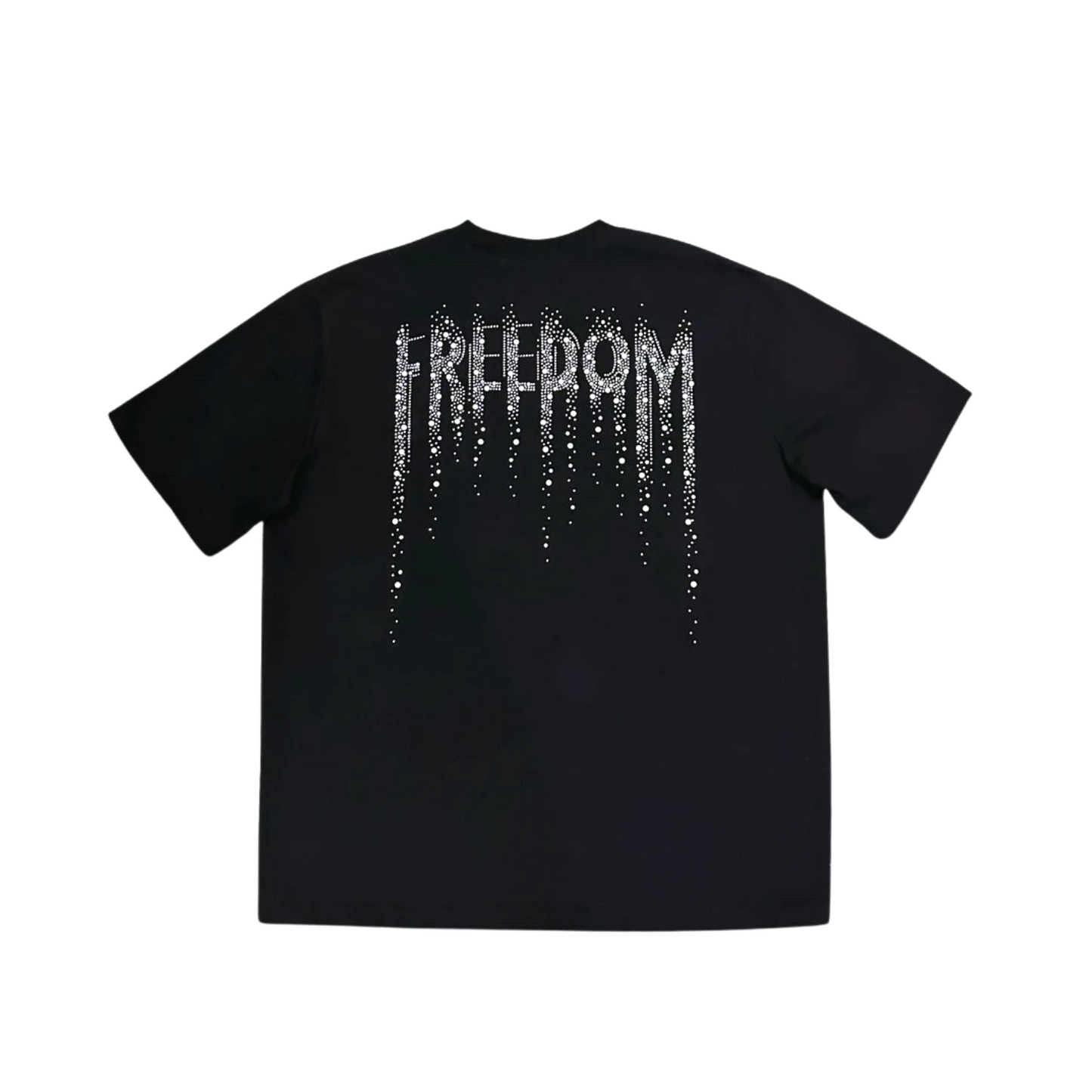 FREEDOM ラインストーン バックプリント Tシャツ　dp1046