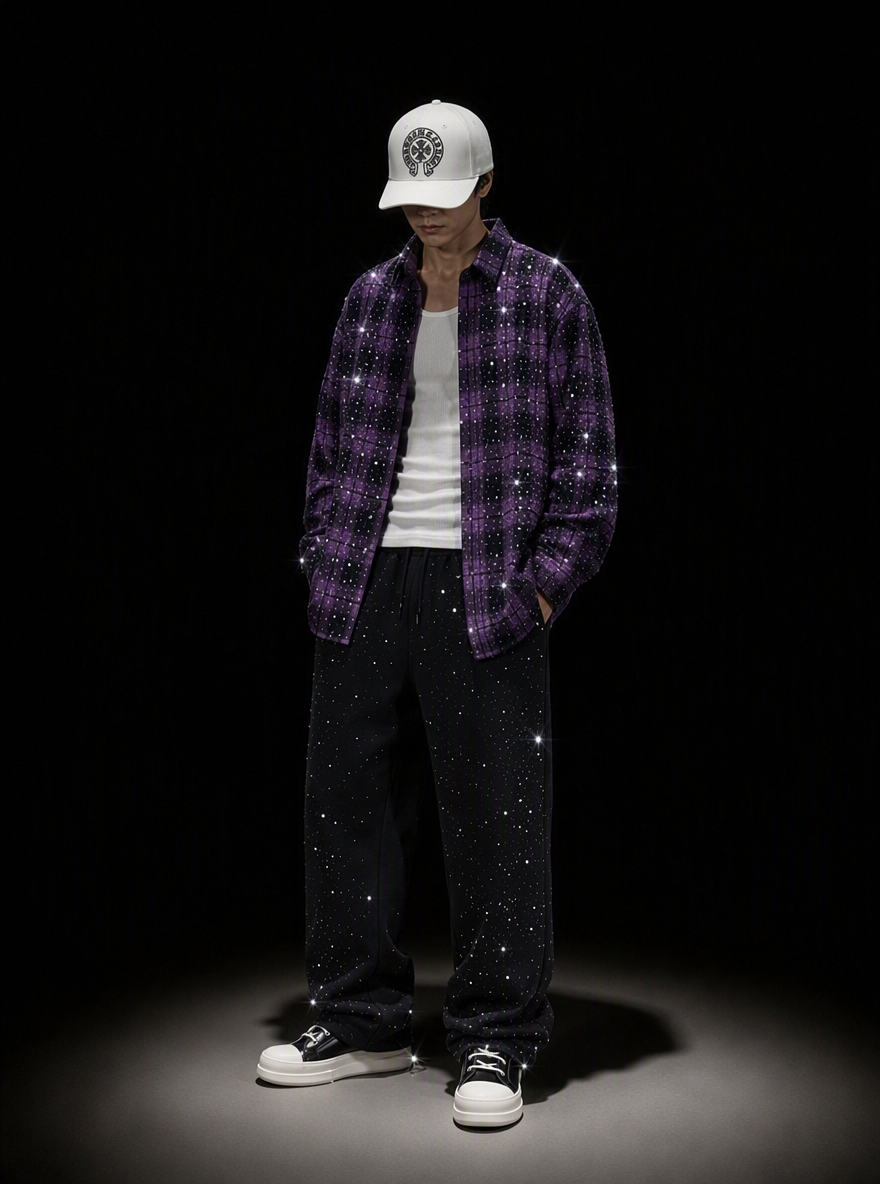 アイスアウト・グリッター ネルチェックシャツ　dp1035