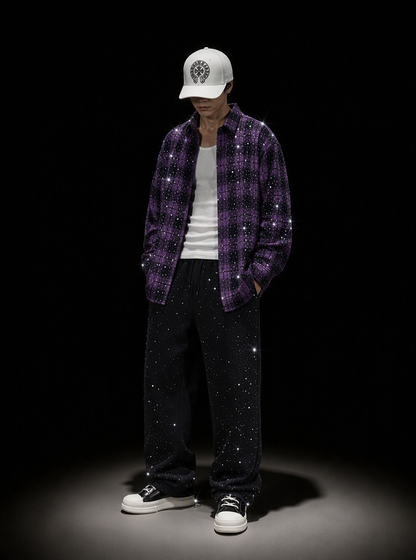 アイスアウト・グリッター ネルチェックシャツ　dp1035