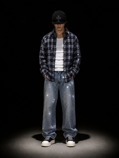 アイスアウト・グリッター ネルチェックシャツ　dp1009