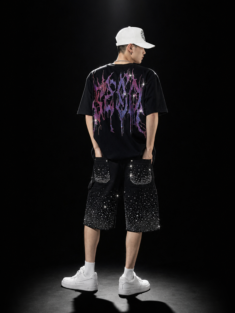 サンダー ラインストーン プレミアムTシャツ　dp1014