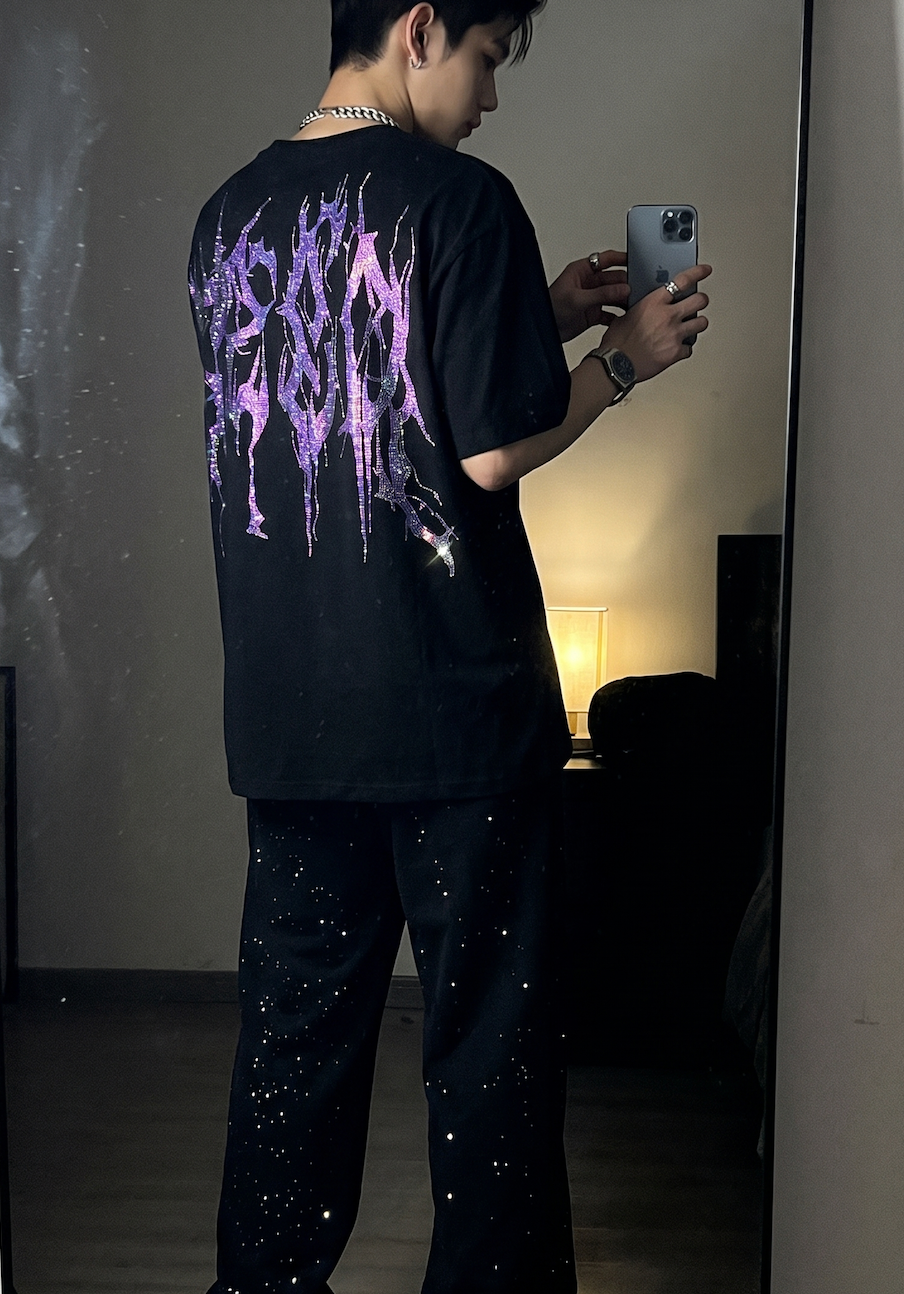 サンダー ラインストーン プレミアムTシャツ　dp1014
