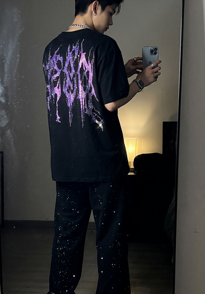 サンダー ラインストーン プレミアムTシャツ　dp1014