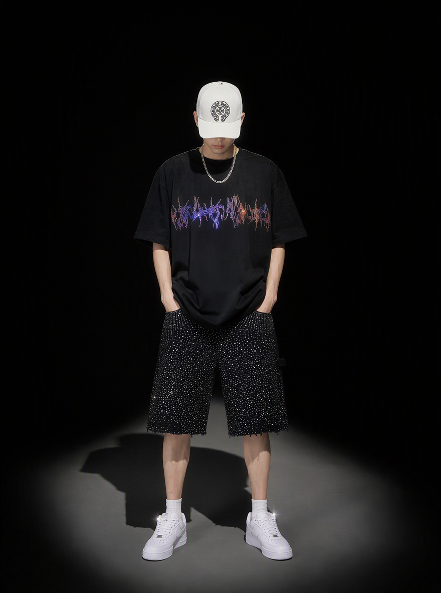 サンダー ラインストーン プレミアムTシャツ　dp1014