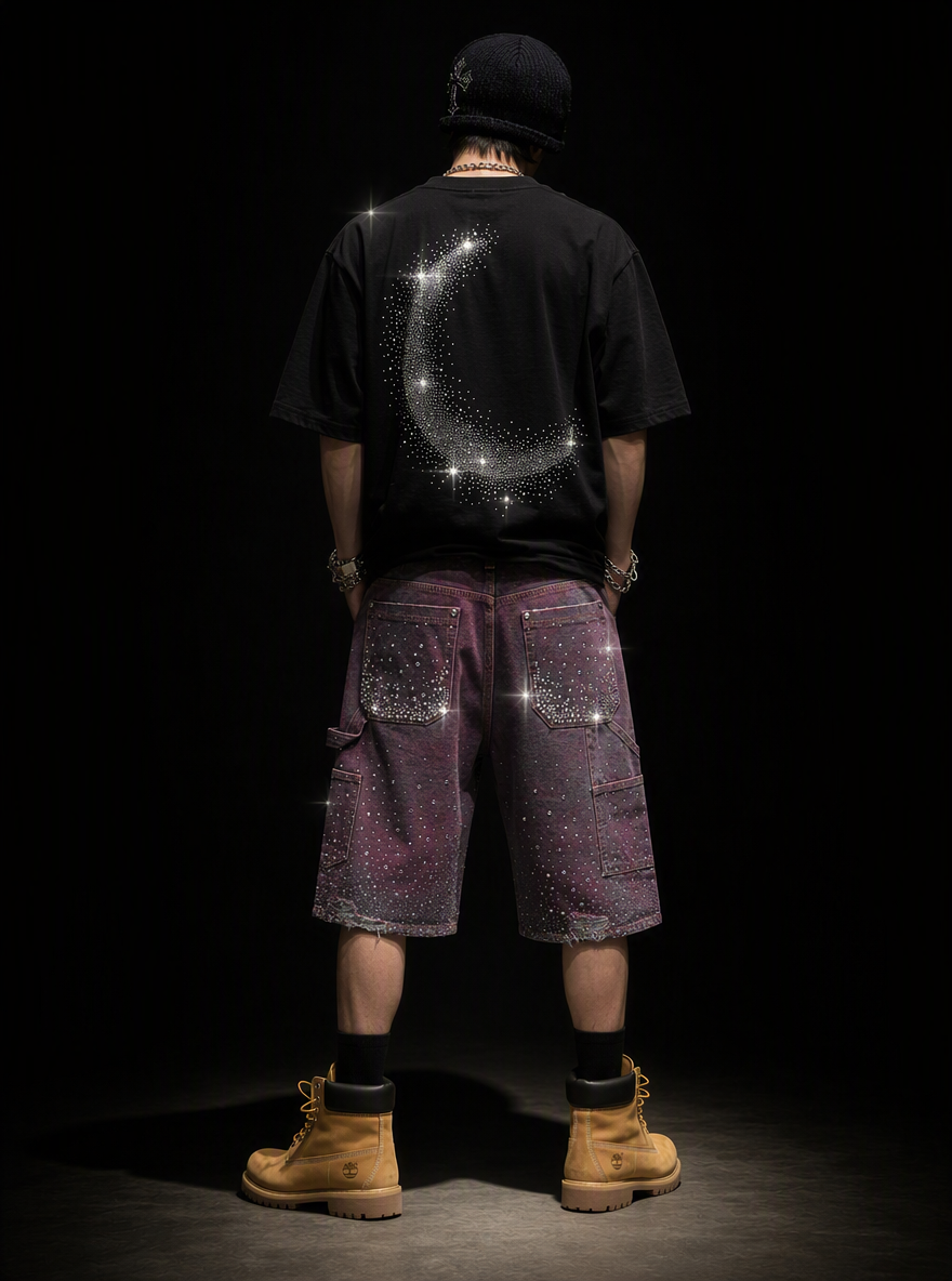 スターダスト・ルナ・フェイズ　ラインストーンTシャツ　dp1011