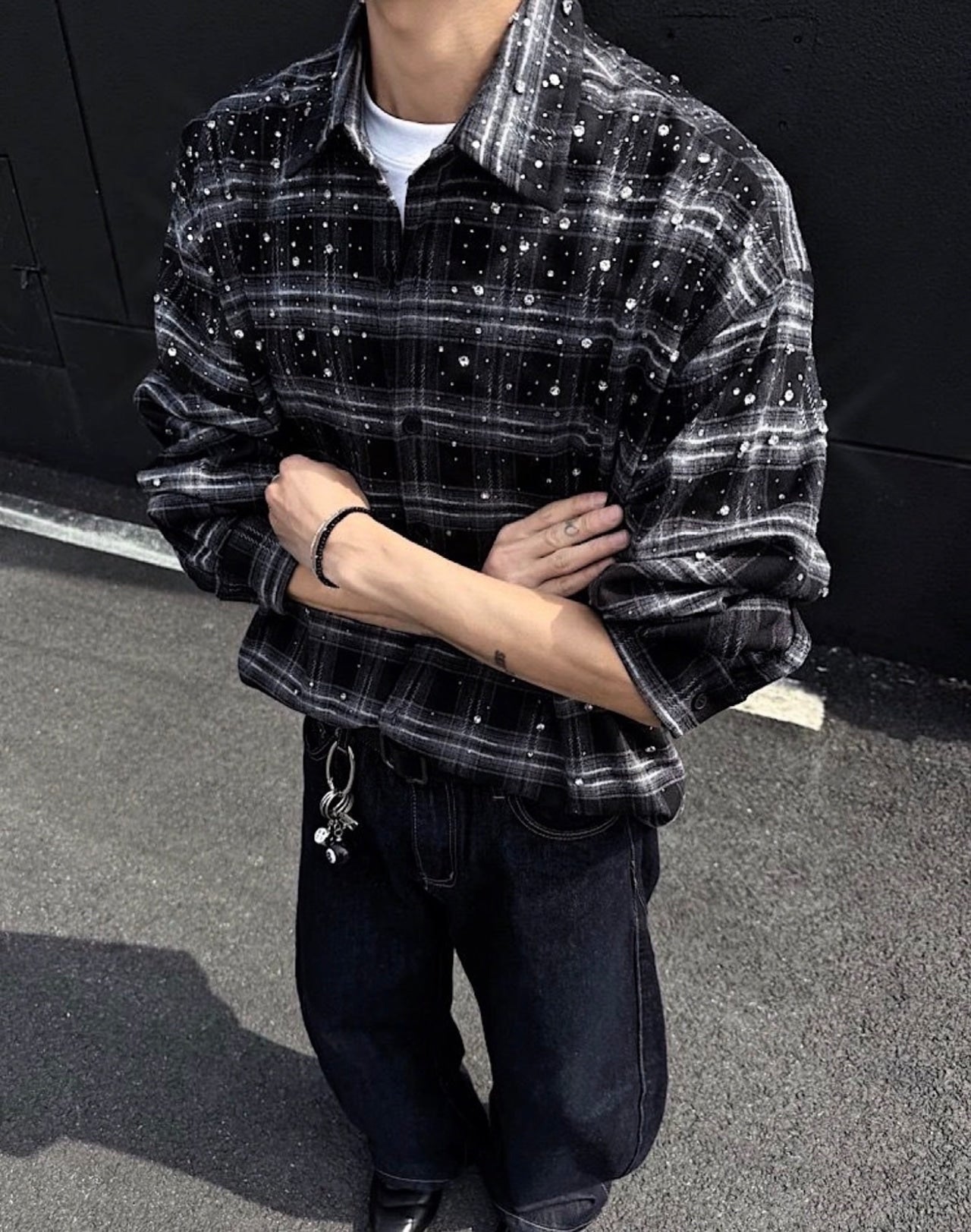 アイスアウト・グリッター ネルチェックシャツ　dp1009