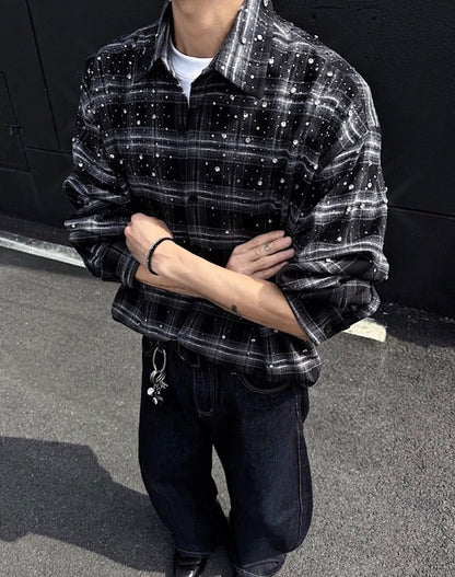 アイスアウト・グリッター ネルチェックシャツ　dp1009