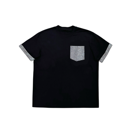 ラインストーンポケット ストリートTシャツ　dp1044
