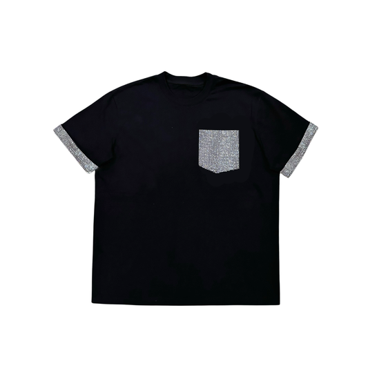 ラインストーンポケット ストリートTシャツ　dp1044
