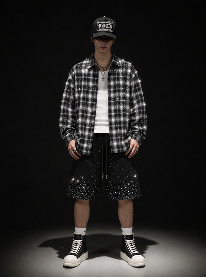 アイスアウト・グリッター ネルチェックシャツ　dp1009