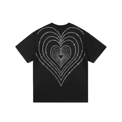 エンドレスハート ラインストーン ヘビーウェイト プレミアムTシャツ　dp1020