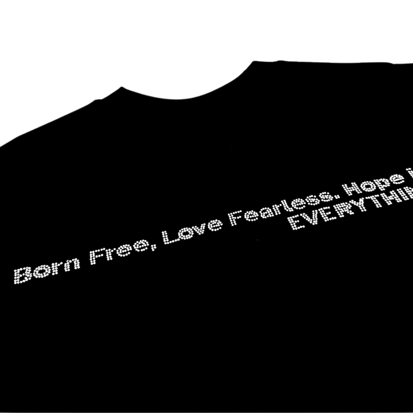 FREEDOM ラインストーン バックプリント Tシャツ　dp1046