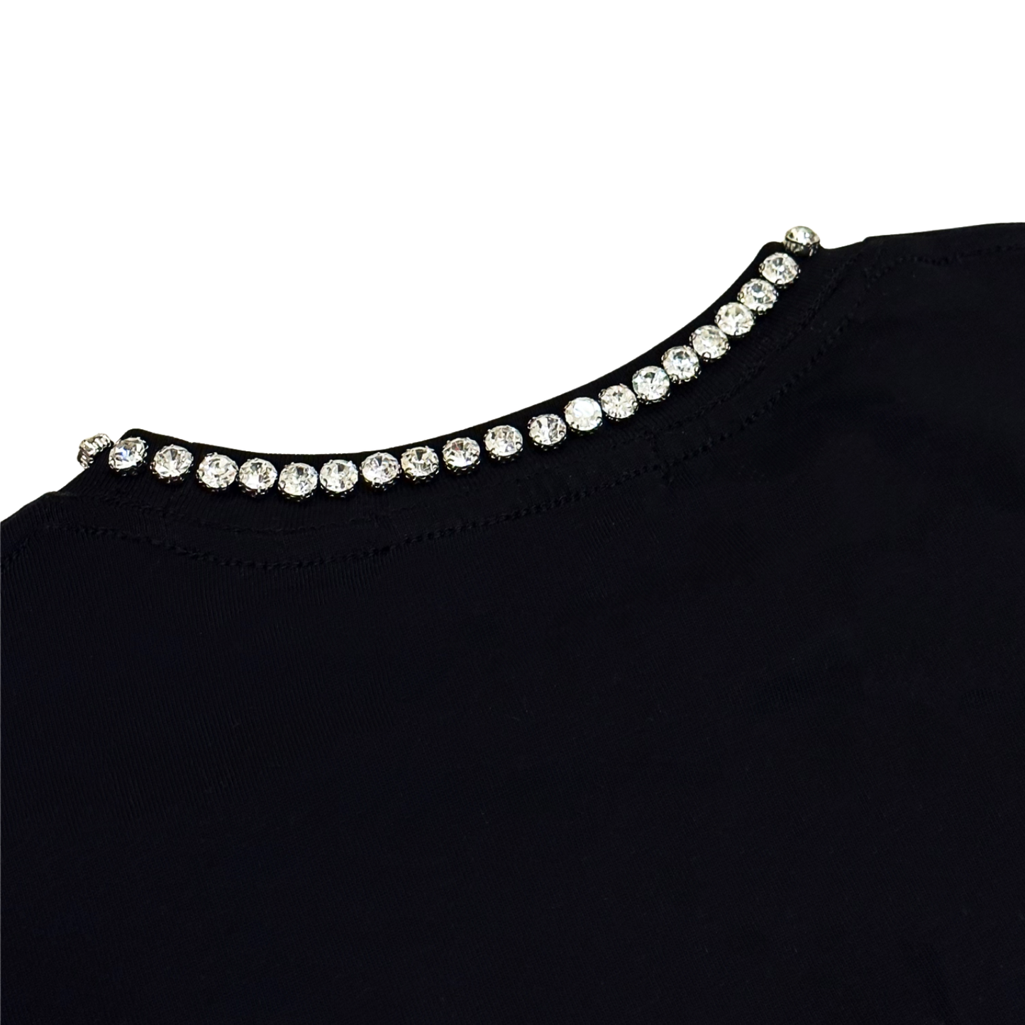 ラインストーンネックTシャツ dp1045
