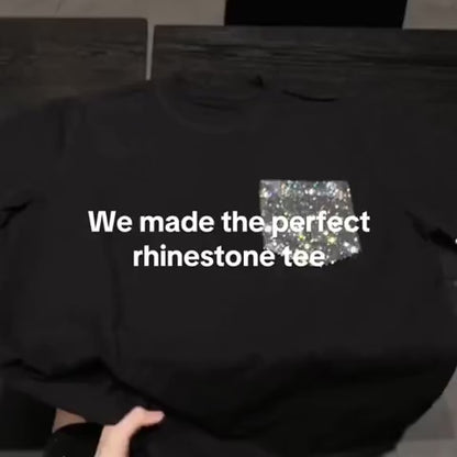 ラインストーンポケット ストリートTシャツ　dp1044